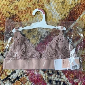 Lively Long Lined Lace Bralette Taupe Size L